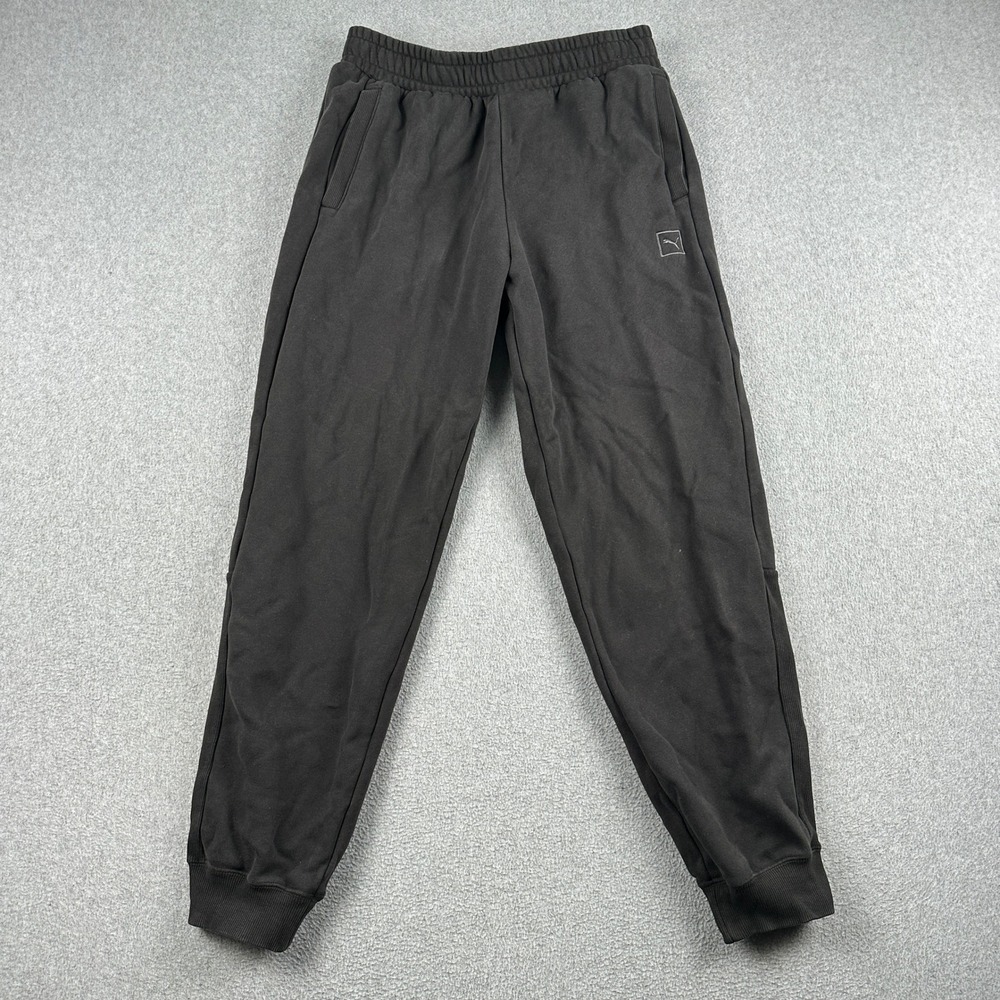 Puma Sweatpants Mens Medium 589288-01 Black Fleece Joggers